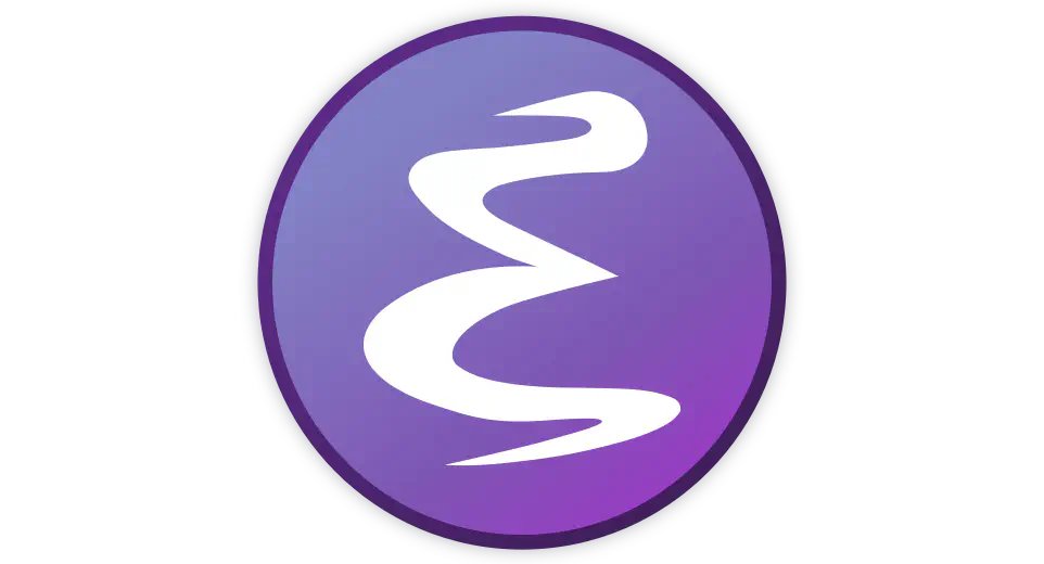Emacs Logo. Credit: Nicolas Petton - Copyright © 2015-2017 Free Software Foundation, Inc. License: GNU General Public License version 3 or later